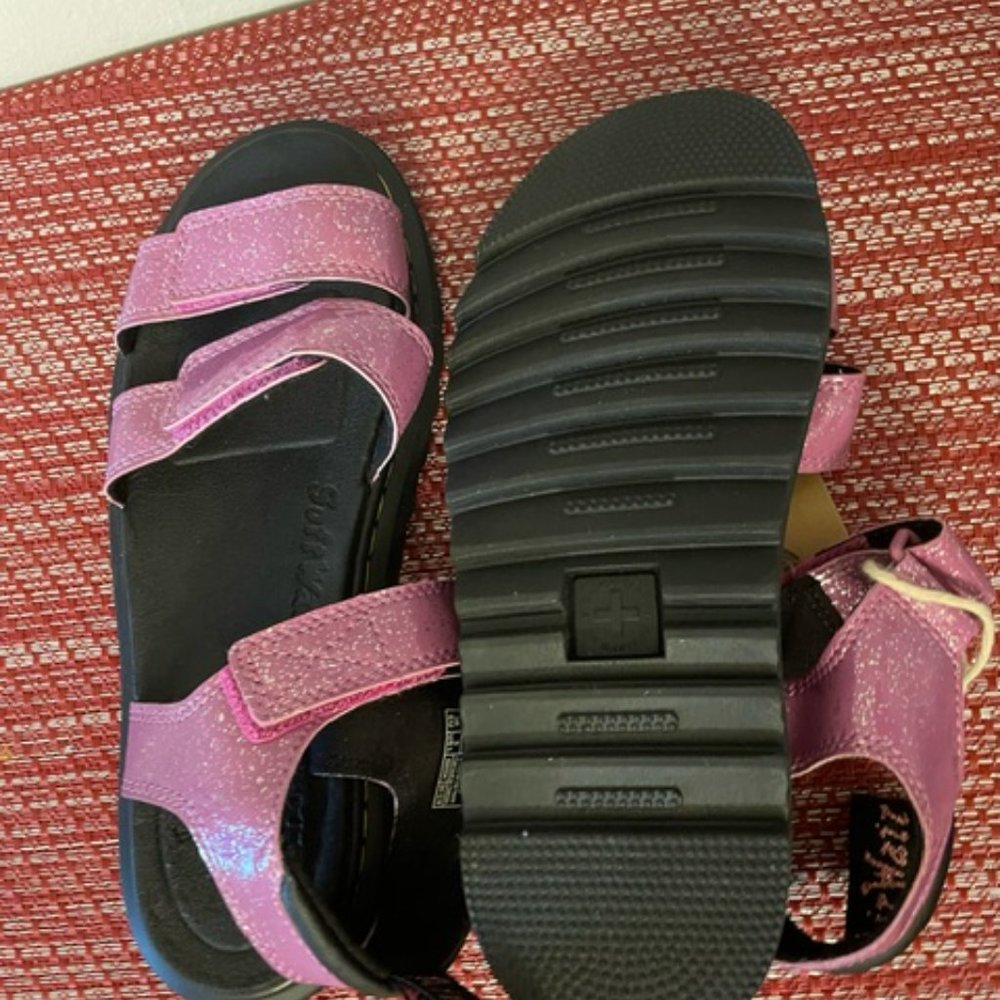 Dr. Martens Klaire pink glitter sandals girls 4 NEW without box - Picture 5 of 5